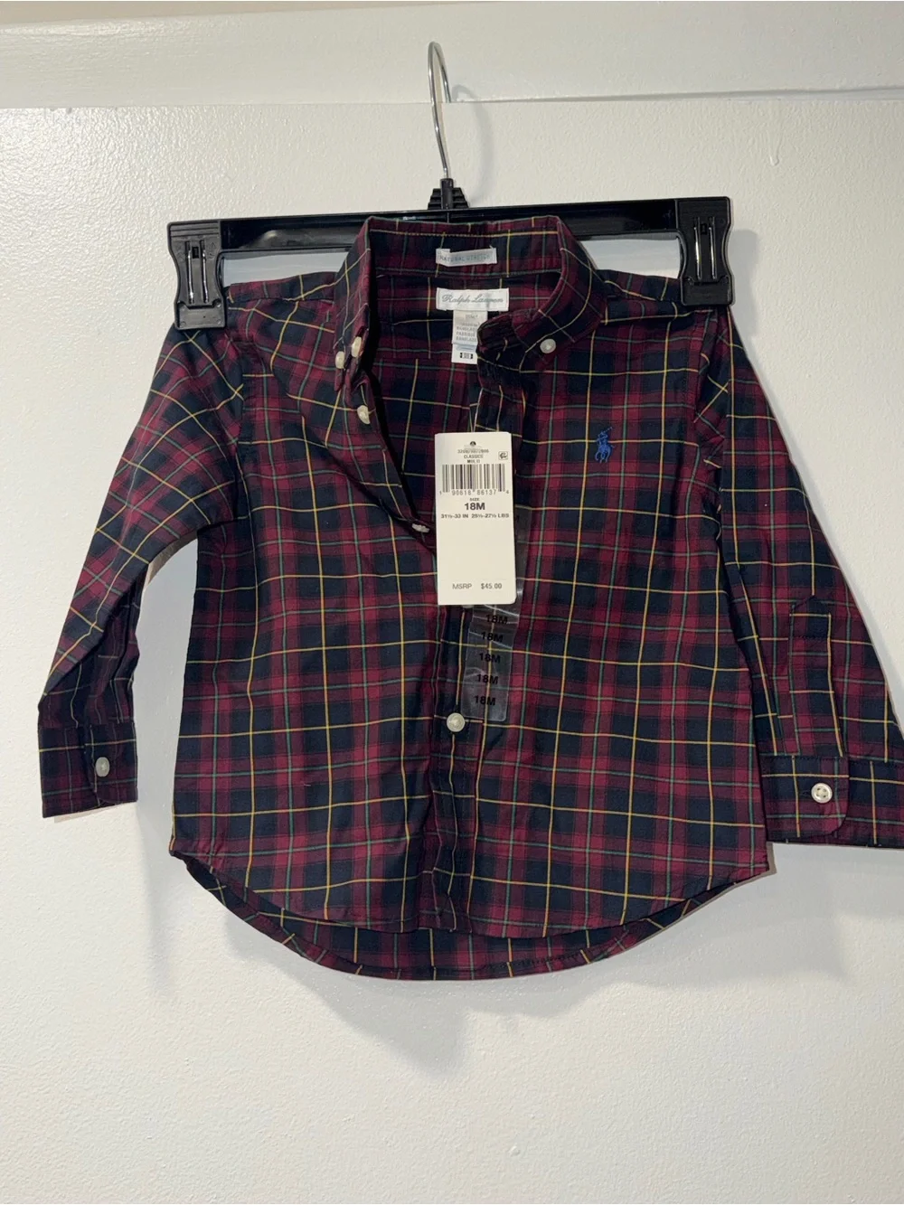Polo by Ralph Lauren Boys' Burgundy & Green Plaid Button-Down Shirt